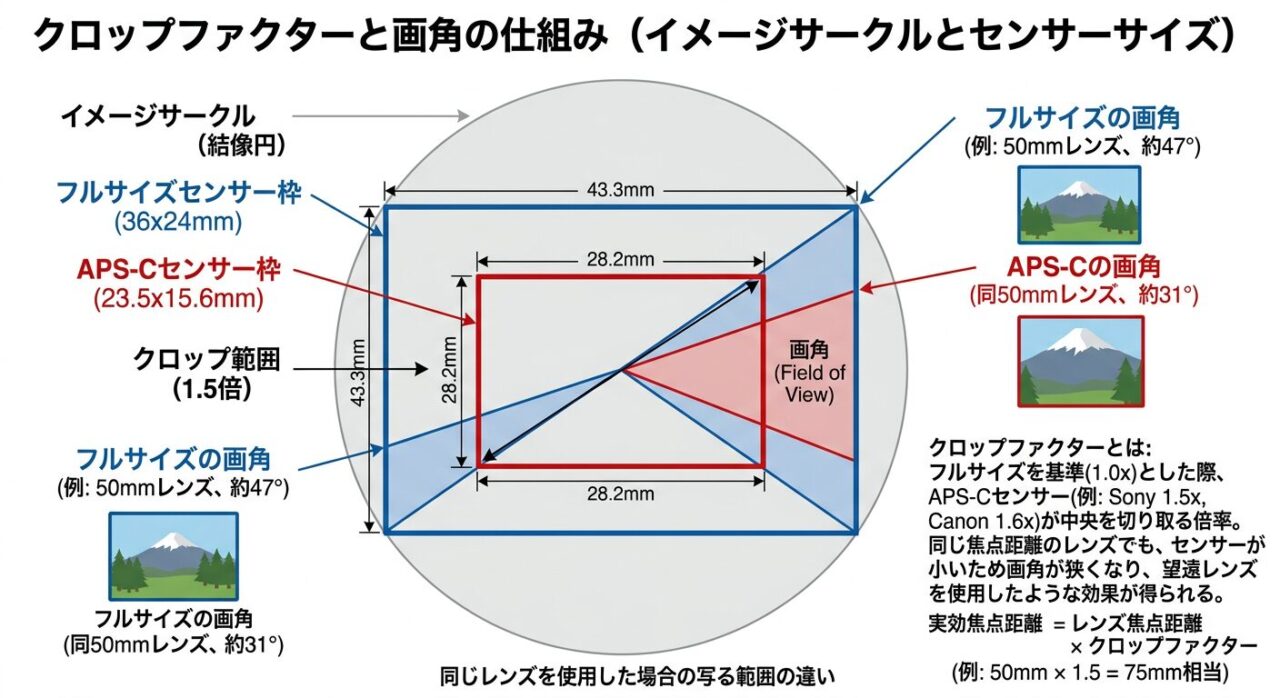 クロップファクターと画角の仕組み
