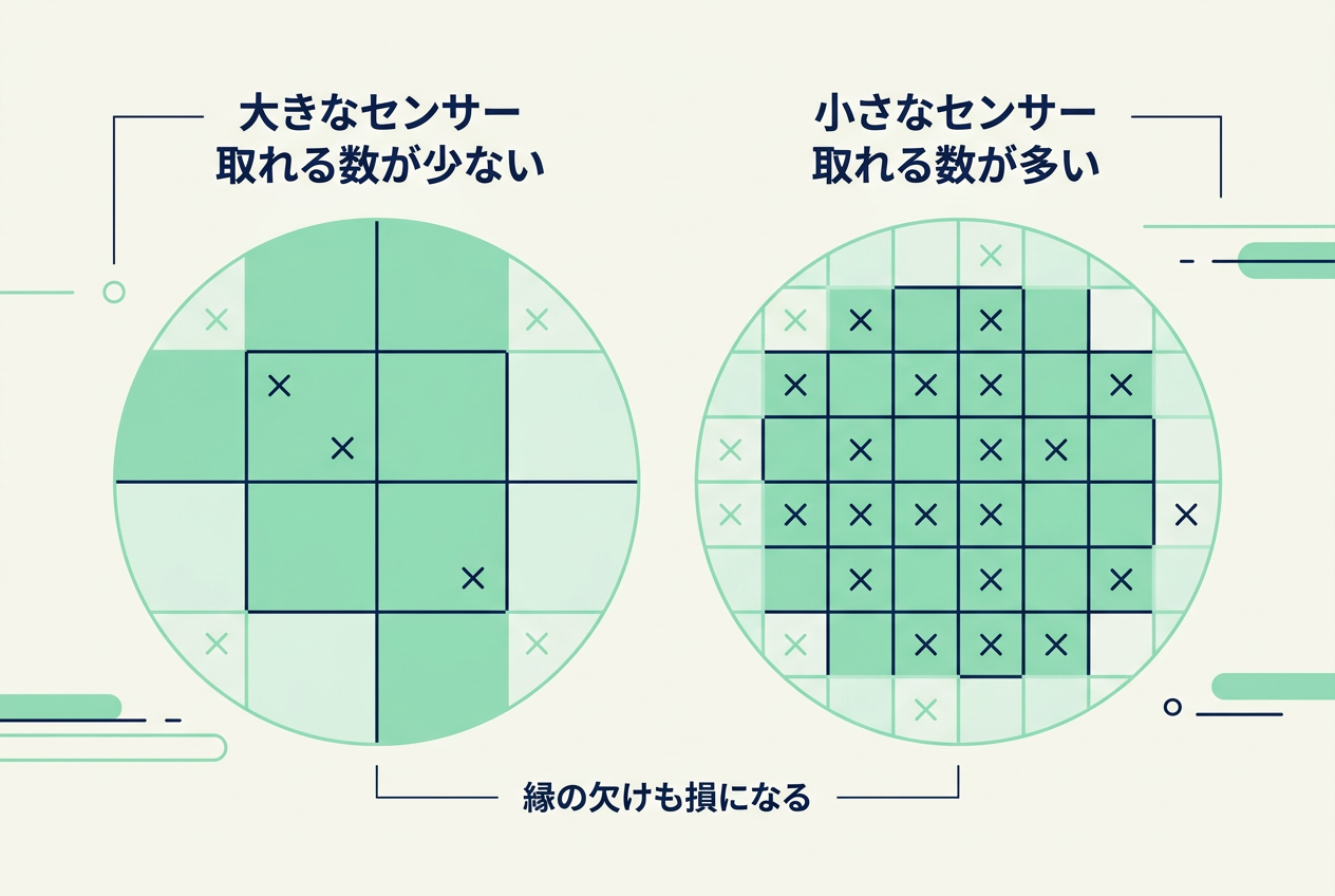図1 ウエハーから何枚とれるか